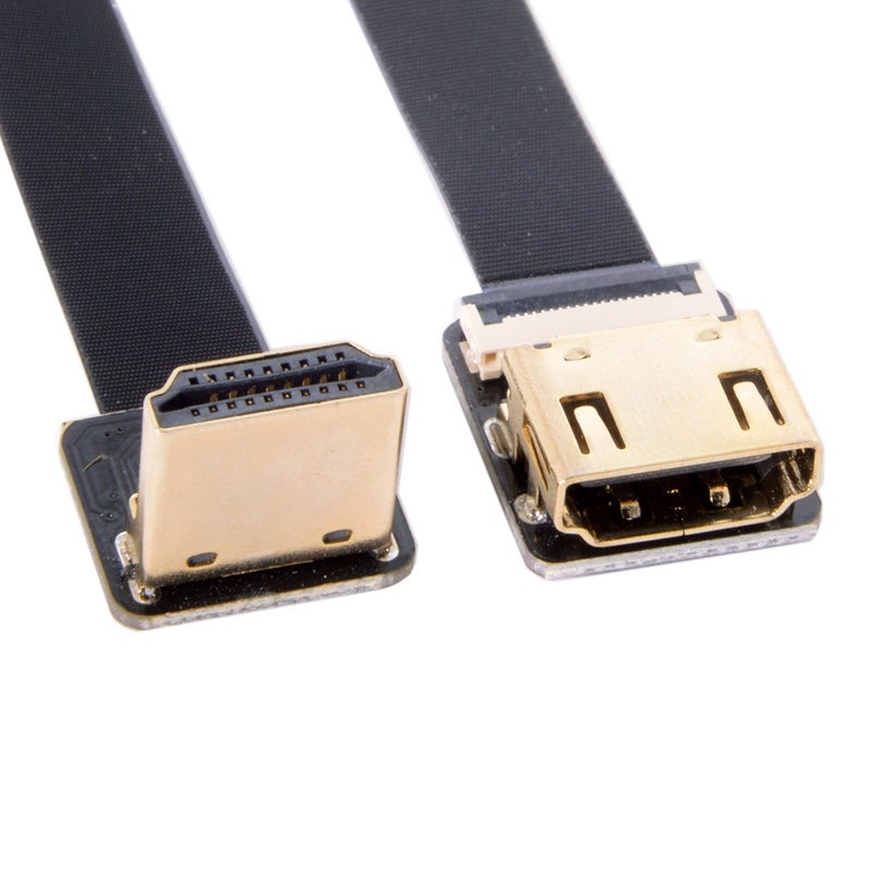 JSER CYFPV Down Angled 90 Degree HDMI Male to Female FPC Flat Cable for HDTV Multicopter Aerial Photography (0.5m) - Image 2